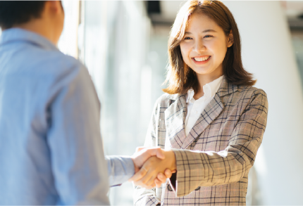 Two people shaking hands
