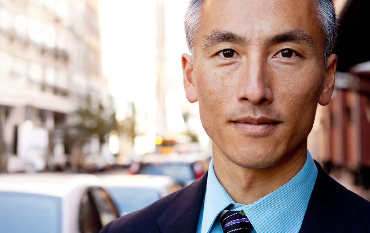 Middle-aged man looking at camera